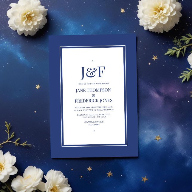 Galactic Cobalt Wedding Invitation (Galactic Cobalt Wedding Invitation)