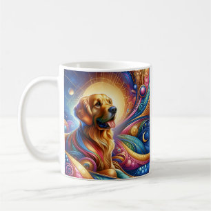 Galactic colourful dog coffee tea mug cup ceramic