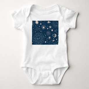 Galactic Constellations: Space Pattern Design Baby Bodysuit