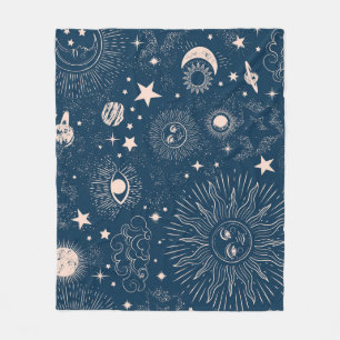 Galactic Constellations: Space Pattern Design Fleece Blanket