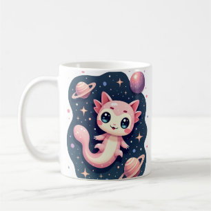 Galactic Cosmic Axolotl Space Cat Lover Kawaii Pet Coffee Mug