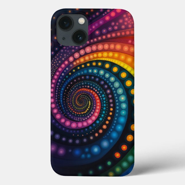 Galactic Cosmic Rainbow Swirl Dots Galaxy  Case-Mate iPhone Case (Back)