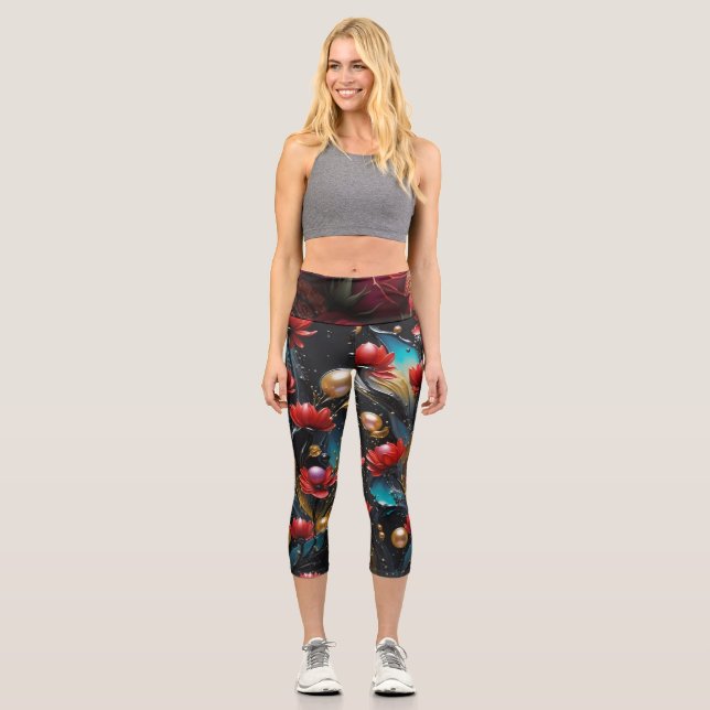 Galactic Dreams Leggings: Cosmic Comfort Capri Leggings (Front)