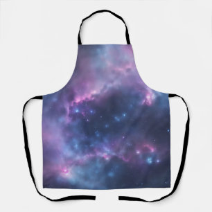 Galactic Dreams Soft Watercolor Splash On Blue Apron