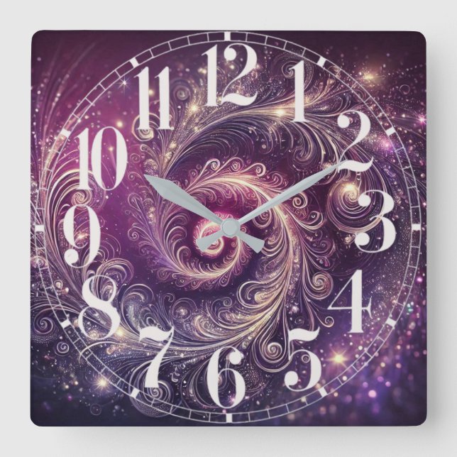Galactic Feathers Wall Clock (Front)