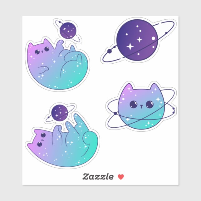Galactic Feline Adventures - Space Cat Sticker Pac (Sheet)