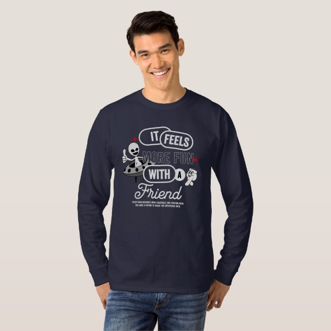 Galactic Friends Space (Light) | Men Long Sleeve T-Shirt (Front Full)