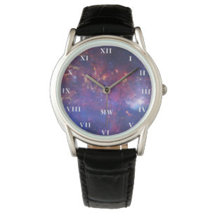 Galactic Galaxy Outer Space Nebula Navy Blue Watch