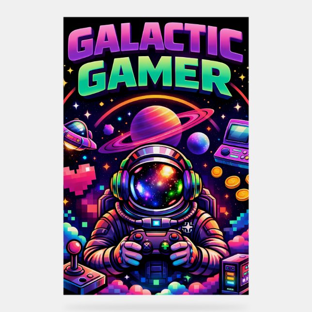 Galactic gamer acrylic sign (Front)