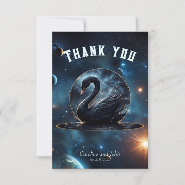 Galactic Grace: The Black Swan.  Thank You Card (Front)