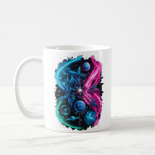 Galactic Graffiti - Street art Coffee Mug (Left)