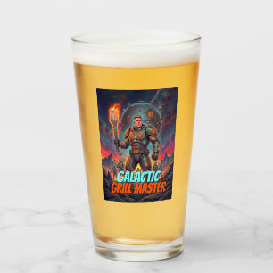 Galactic Grill Master Retro Sci-Fi Comic Art Glass