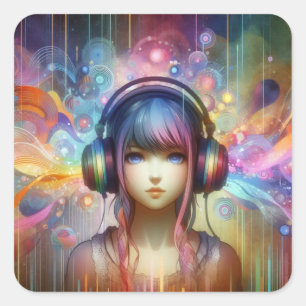 Galactic Harmony Square Sticker