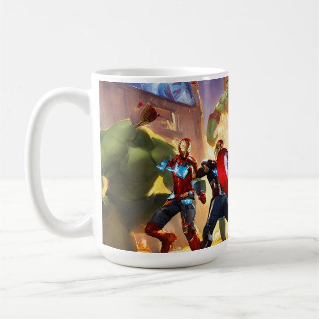 "Galactic Heroes Battle Tea Glass" Coffee Mug (Left)