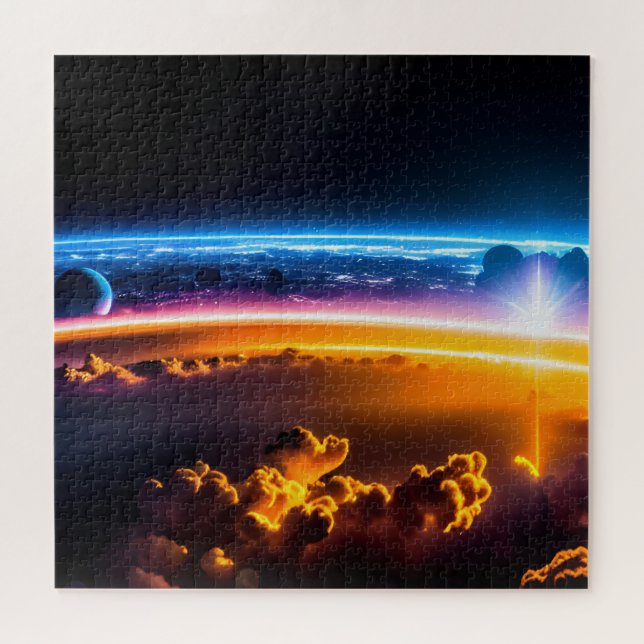Galactic Horizons in Cloudy Deep Space Jigsaw Puzzle (Horizontal)