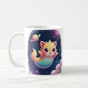 Galactic Kawaii Axolotl Space Cat Cosmic Cute Coffee Mug