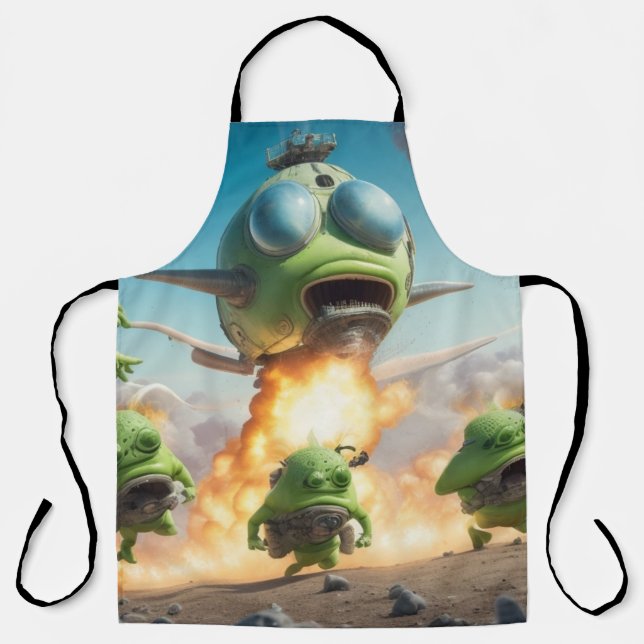 Galactic Kitchen Adventures Weird Alien Invasion Apron (Front)