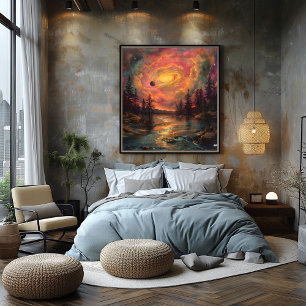 Galactic Lake: Impressive and Surreal Poster