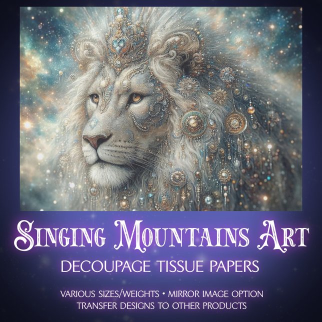 Galactic Lion Portrait Decoupage Tissue Paper (Creator Uploaded)