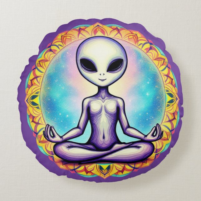Galactic Meditation Round Cushion (Front)
