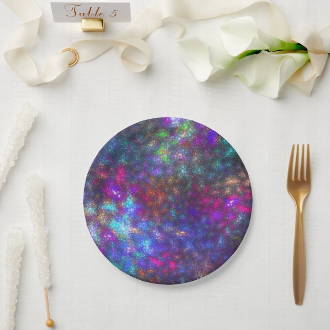 Galactic Mosaic Paper Plate (Wedding)