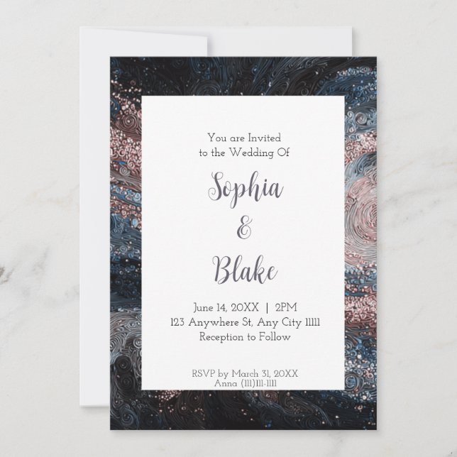 Galactic Nebula Wedding Invitation (Front)