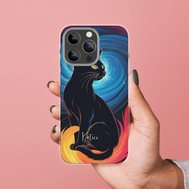 Galactic Neon Cat Mystical Cosmic Glow Case-Mate iPhone Case (Creator Uploaded)