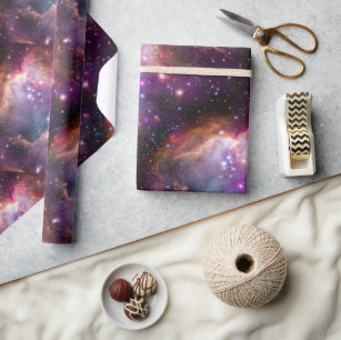 Galactic Outer Space Purple Wrapping Paper