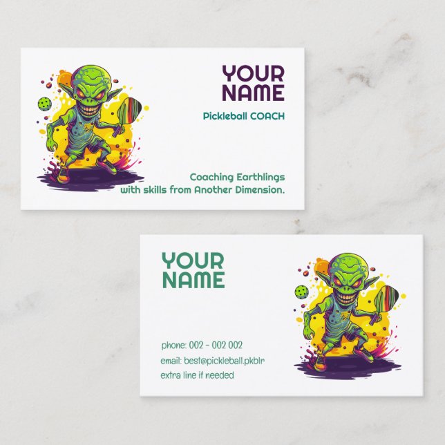 Galactic Pickleball Coach Business Card (Front/Back)