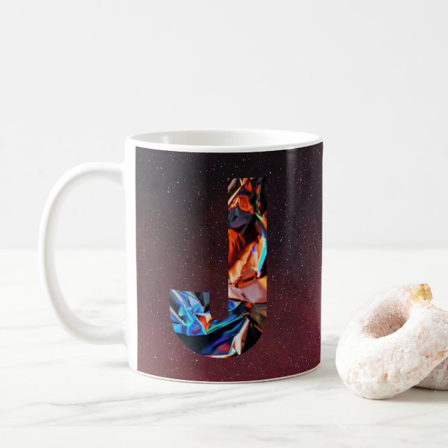 Galactic Prism Initial J Mug (With Donut)