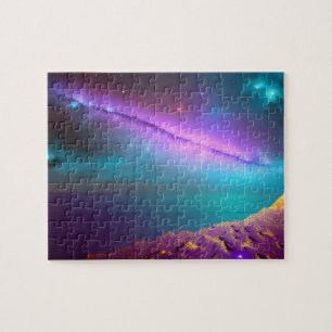 Galactic Purple Comet Shoots Across Outer Space Jigsaw Puzzle
