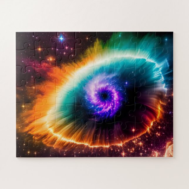 Galactic Purple Eye in the Sky of Fun Outer Space Jigsaw Puzzle (Horizontal)