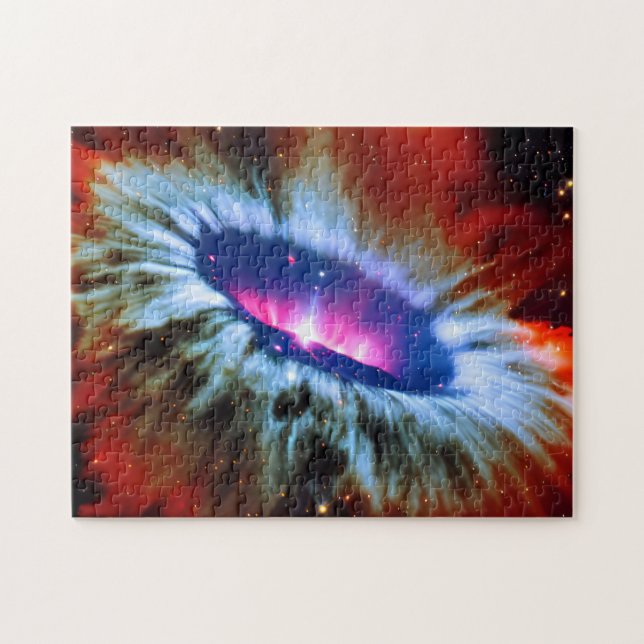 Galactic red blackhole exploding in time skyscape jigsaw puzzle (Horizontal)