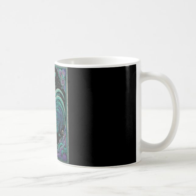Galactic Rooster Psychedelic Chicken Space  Coffee Mug (Right)
