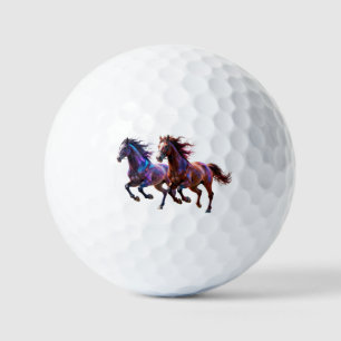 Galactic Running Neon Mystic Horses Pair Fantasy Golf Balls