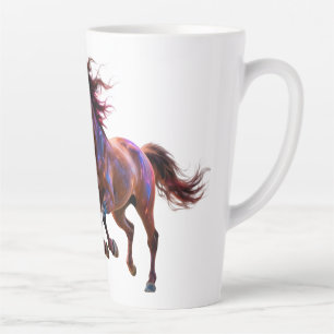 Galactic Running Neon Mystic Horses  Pair Fantasy  Latte Mug