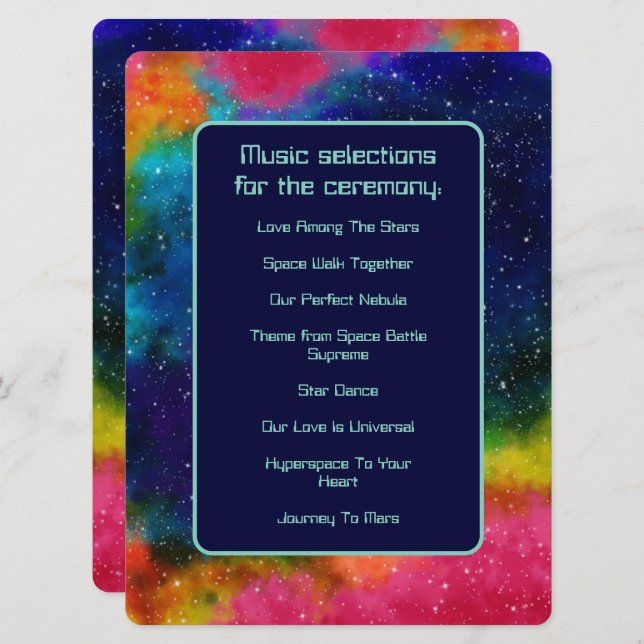 Galactic Sci-Fi Wedding Music Program (Front/Back)