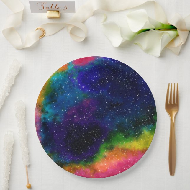 Galactic Sci-Fi Wedding Paper Plate (Wedding)