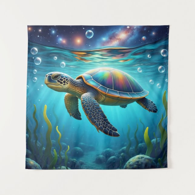 Galactic Sea Turtle Tapestry (Front)