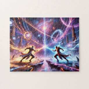 Galactic Showdown Cosmic Duel Space Theme Gift Jigsaw Puzzle