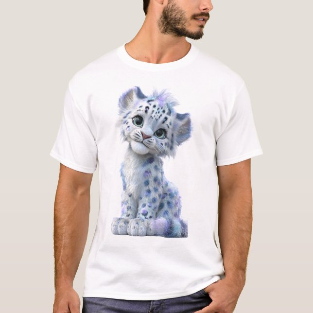 Galactic Snow Leopard Cub Men T-Shirt (Front)
