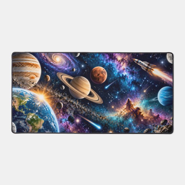 Galactic Space Adventure Desk Mat (Front)
