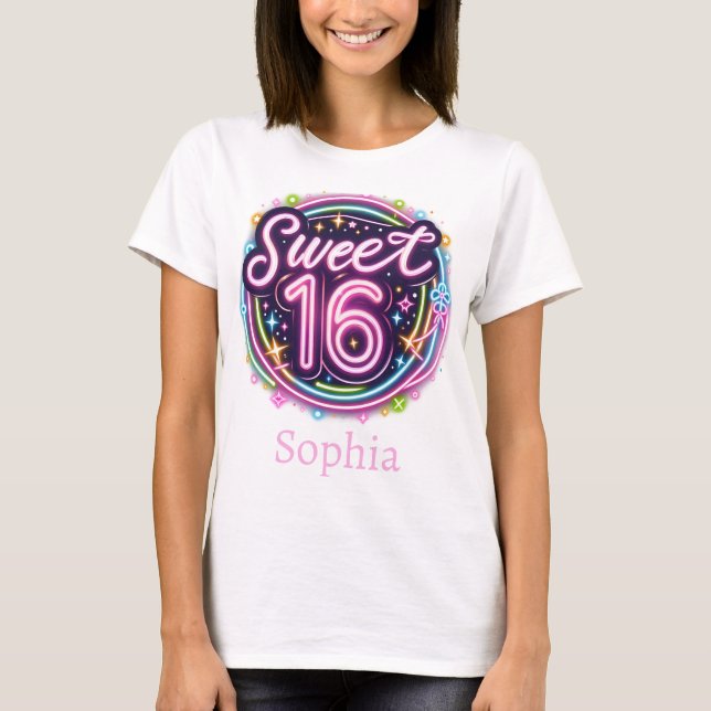 Galactic Sweet 16 - Customisable Birthday T-Shirt (Front)