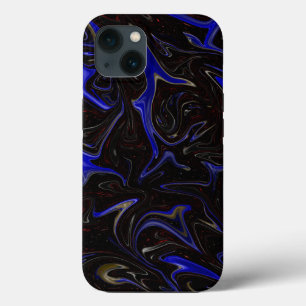 "Galactic Swirl: The Blue and Black Space Marble" iPhone 13 Case