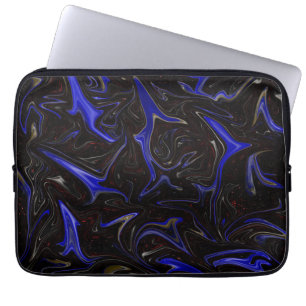"Galactic Swirl: The Blue and Black Space Marble" Laptop Sleeve