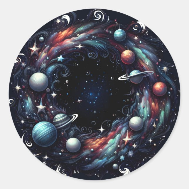 Galactic Swirl Wreath Sticker (Front)