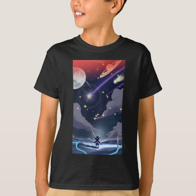 Galactic Warrior Boy – Cosmic Adventure Tee  (Front)