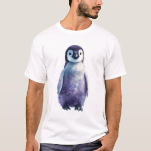 Galactic Watercolor Penguin Chick Men T-Shirt