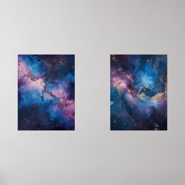 Galactic Whispers – Abstract Space Canvas (Front)