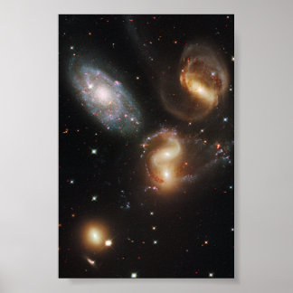 Galactic wreckage in Stephan's Quintet Poster